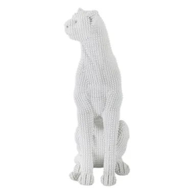 LEOPARDO Siedzący Biały 15 10 27 cm